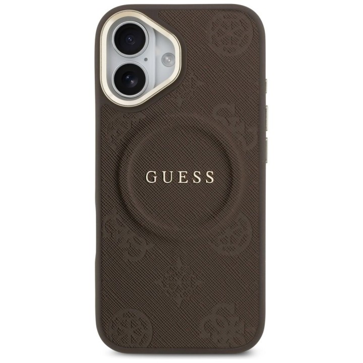 GUESS case for IPHONE 17 compatible with MagSafe GUHMP17SPSAMSECW (PU W/ Peony Hot Stamp) brown