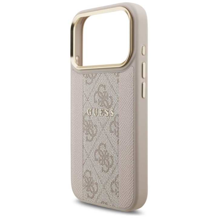 GUESS case for IPHONE 17 Pro compatible with MagSafe GUHMP17LPG4SEMCP (PU W/ 4G PU Stripe) pink