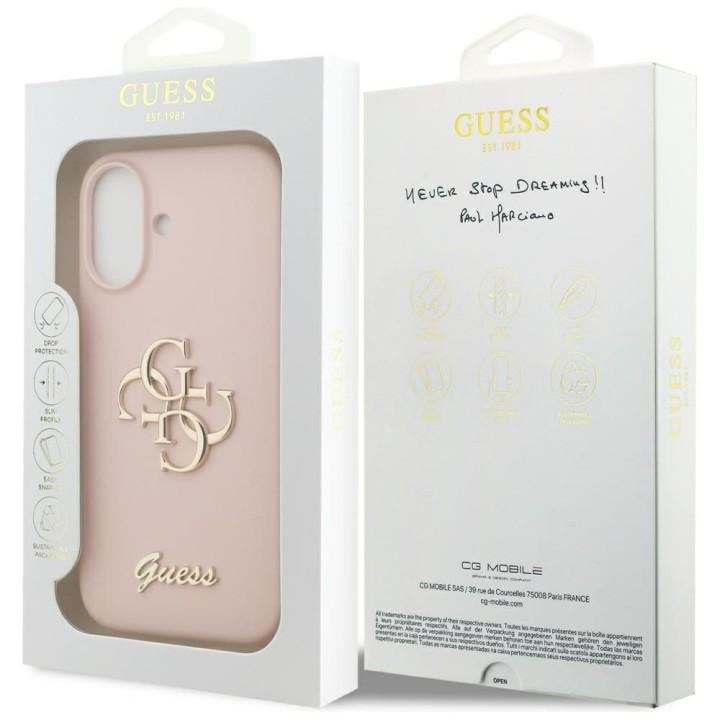 GUESS чохол для IPHONE 17 GUHCP17SSC4GSMP (Silicone W/ Big 4G Script) рожевий