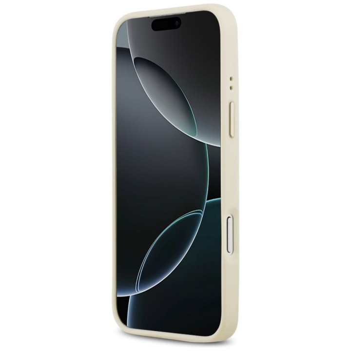 GUESS чохол для IPHONE 17 Pro Max сумісний з MagSafe GUHMP17XPGCRMDEE (PU W/ Grained Strass Logo) бежевий
