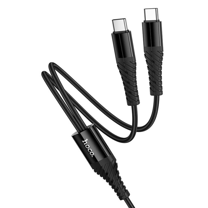 Kabel 2w1 USB C do USB C+C Hoco 1 m X123 czarny