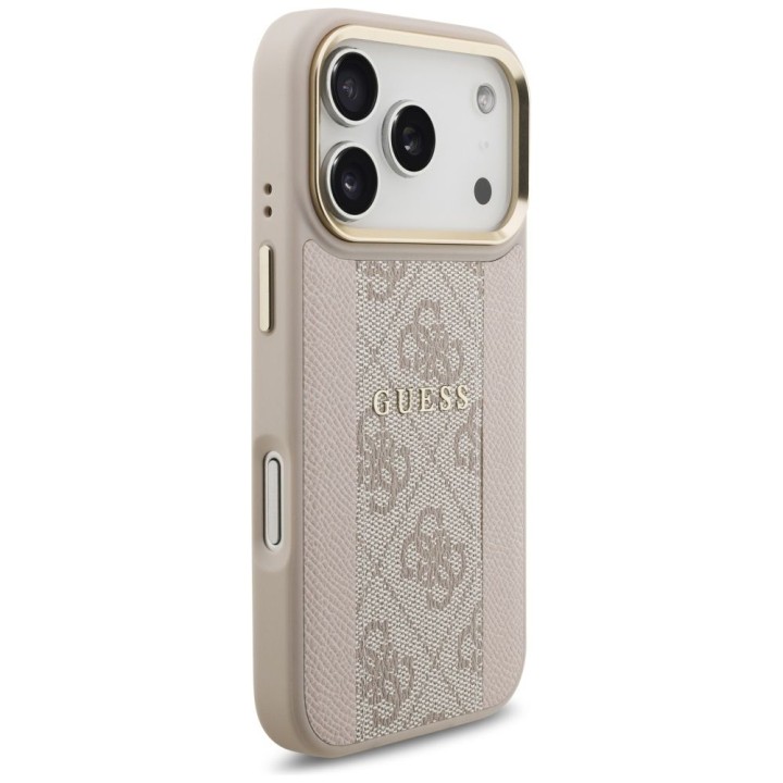 GUESS case for IPHONE 17 Pro compatible with MagSafe GUHMP17LPG4SEMCP (PU W/ 4G PU Stripe) pink