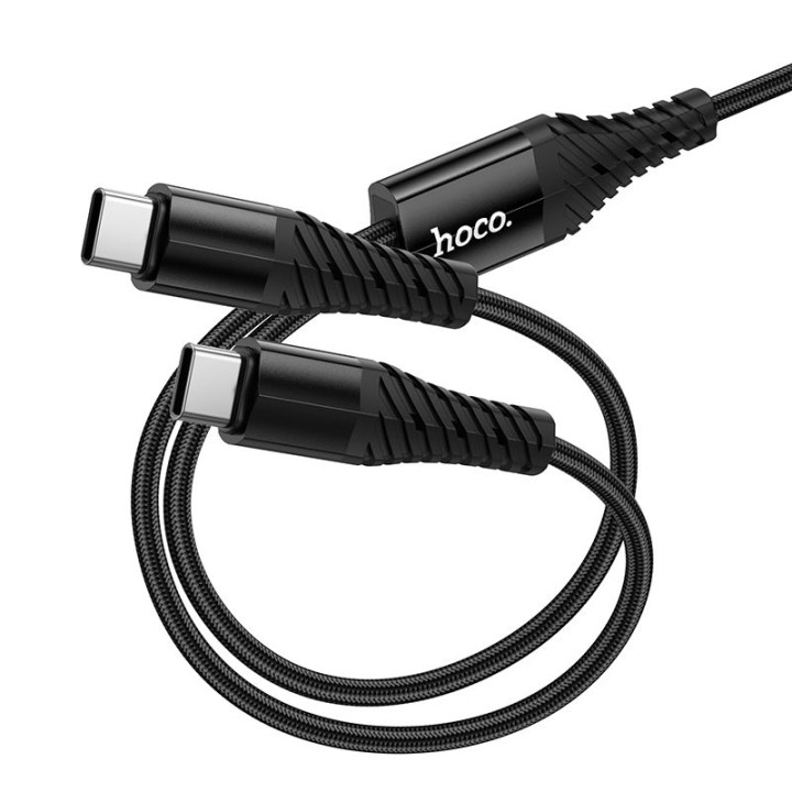 Kabel 2w1 USB C do USB C+C Hoco 1 m X123 czarny