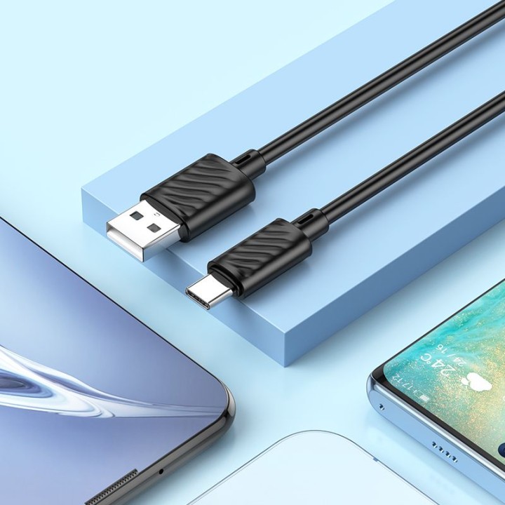 Кабель USB-A – USB-C Hoco 3A 2 m X88 черный
