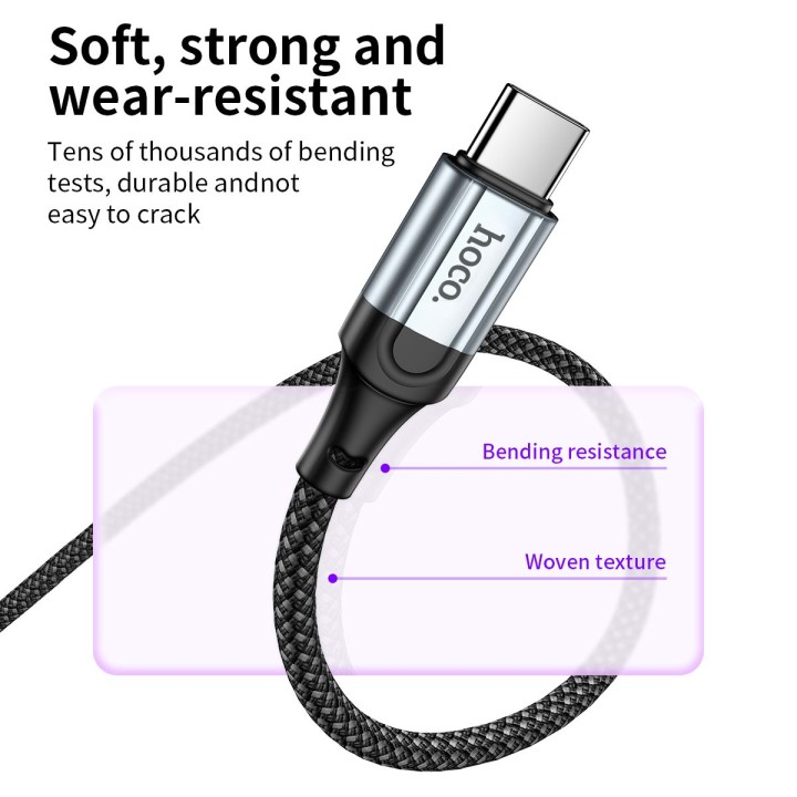 Cable USB A for type C Hoco PD 3A 1,5 m X121 black