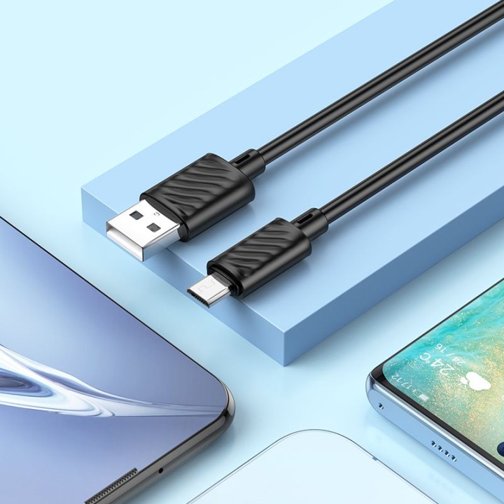 Kabel USB A do Micro USB Hoco 2,4A 2 m X88 czarny