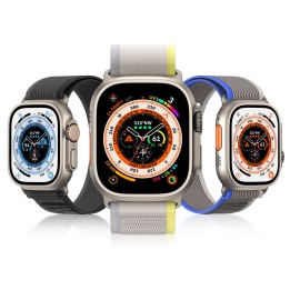 DUX DUCIS ремінець YJ нейлоновий для Apple Watch 42 / 44 / 45 / 49 mm чорно сірий