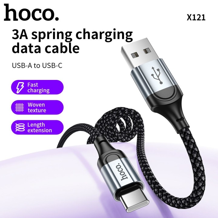 Cable USB A for type C Hoco PD 3A 1,5 m X121 black