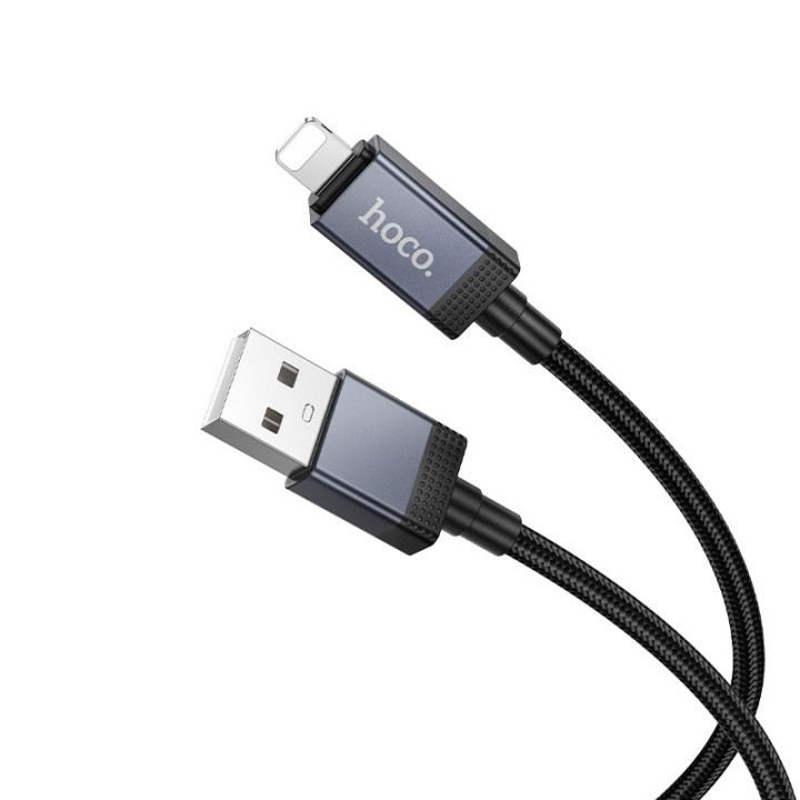 Кабель USB-A – Lightning Hoco 2,4A с дисплеем 1 m X118 черный