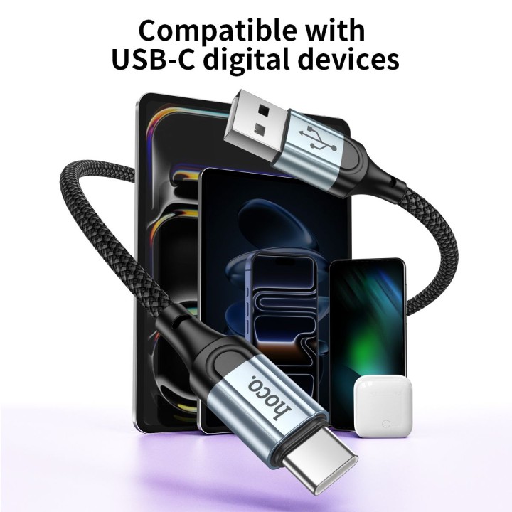 Кабель USB A для тип C Hoco PD 3A 1,5 m X121 черный