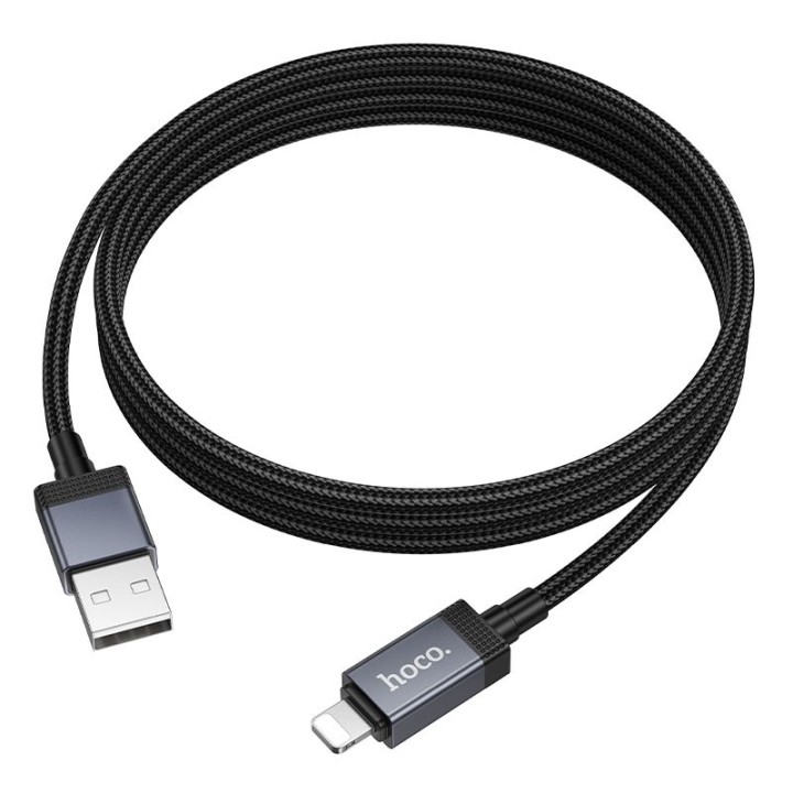 Кабель USB-A – Lightning Hoco 2,4A с дисплеем 1 m X118 черный