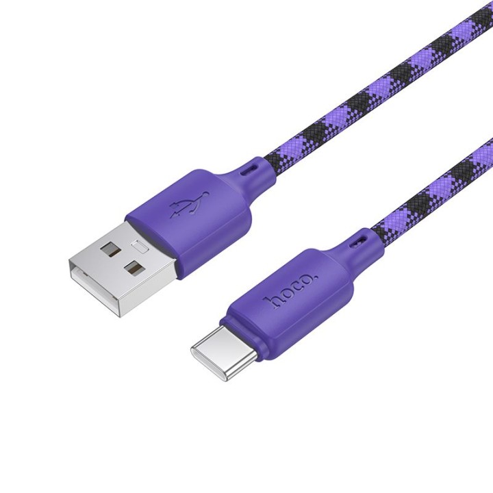 Kabel USB A do USB C Hoco 3A 1 m X116 gradient fioletowy