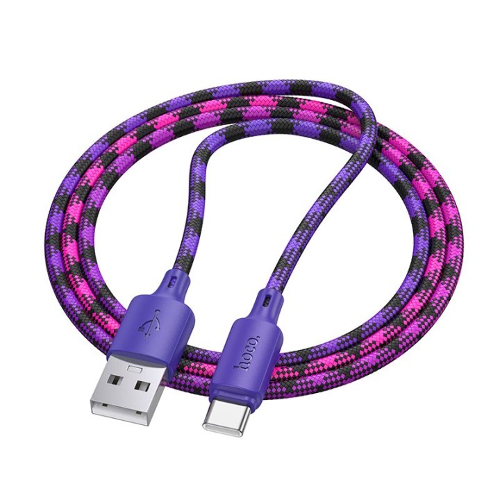 Кабель USB-A – USB-C Hoco 3A 1 m X116 градиент фиолетовый