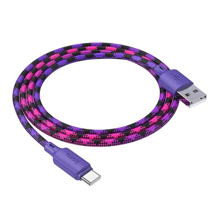 Кабель USB-A – USB-C Hoco 3A 1 m X116 градиент фиолетовый