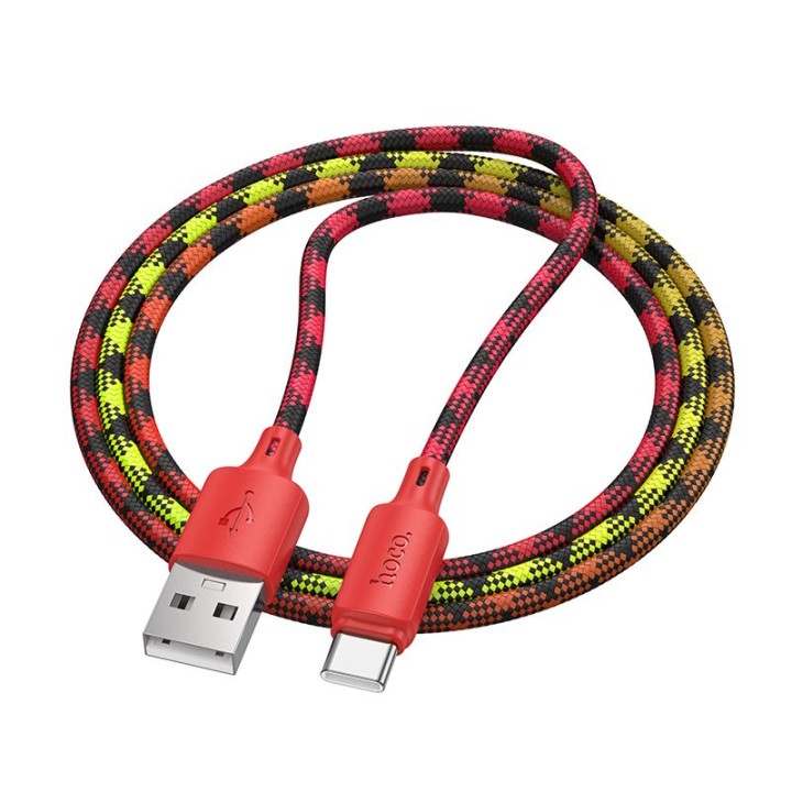 Кабель USB-A – USB-C Hoco 3A 1 m X116 градієнт червоний