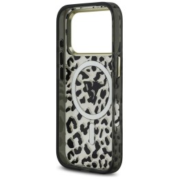 GUESS чохол для IPHONE 17 Pro сумісний з MagSafe GUHMP17LHLEGTGLK (PC TPU W/ Leopard Glitter) чорний