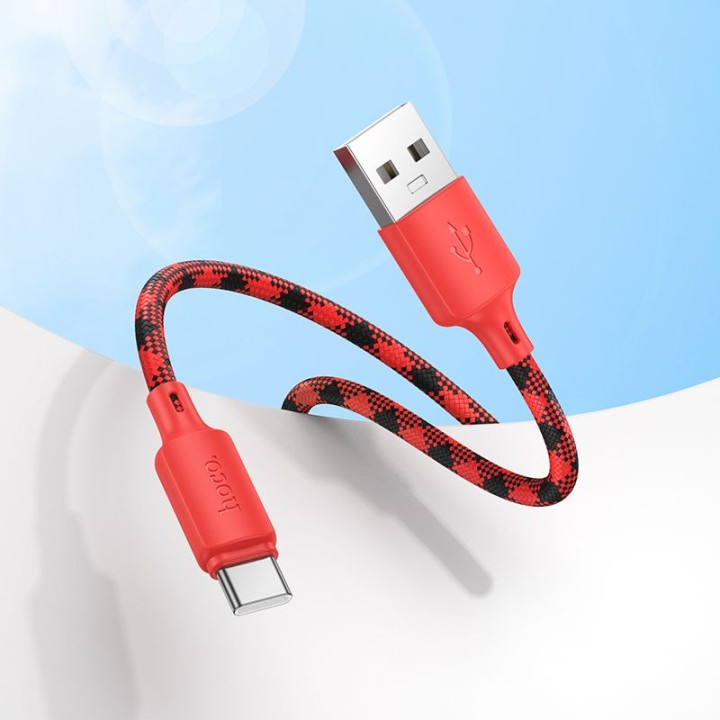 Кабель USB-A – USB-C Hoco 3A 1 m X116 градієнт червоний