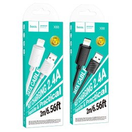 Кабель USB-A – Lightning Hoco 2,4A 2 m X88 білий
