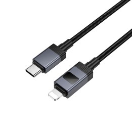 Кабель USB-C – Lightning Hoco PD 27W з дисплеєм 1 m X118 чорний