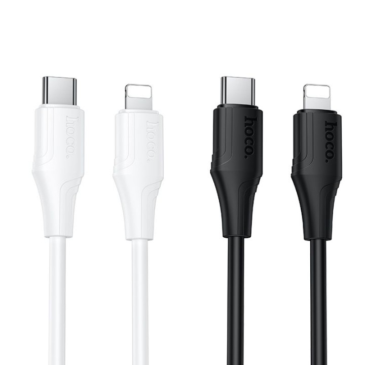 Kabel USB C do Lightning Hoco 27W silikonowy 1 m X124 biały