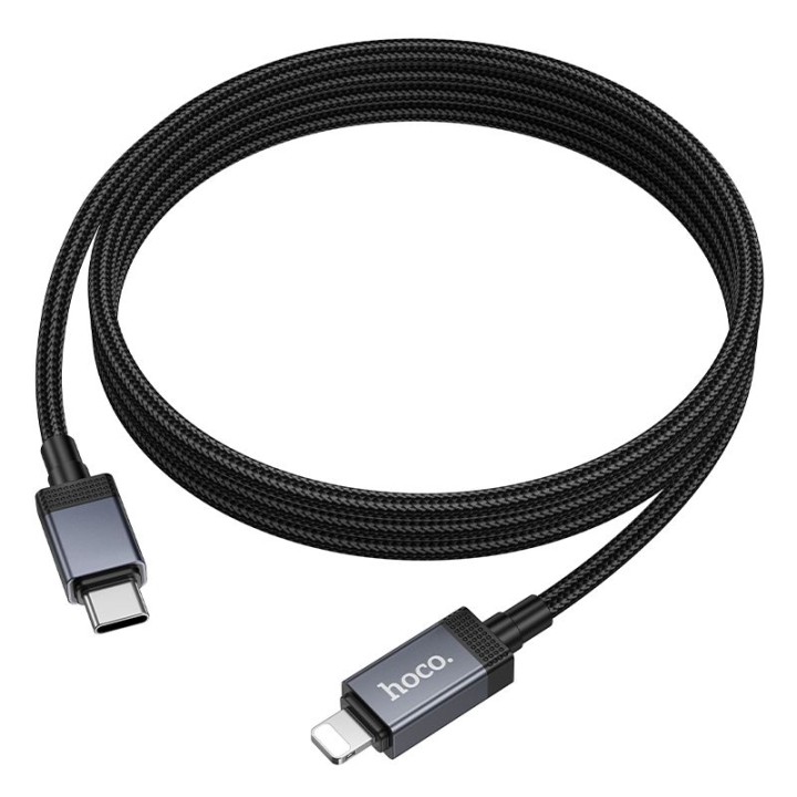 USB-C to Lightning cable Hoco PD 27W with display 1 m X118 black