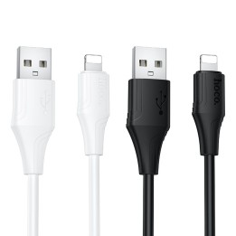 Кабель USB-A – Lightning Hoco 2,4A силіконовий 1 m X124 білий