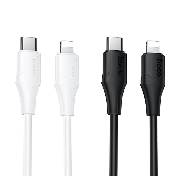 Кабель USB-C – Lightning Hoco 27W силіконовий 1 m X124 чорний