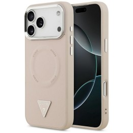 GUESS чохол для IPHONE 17 Pro Max сумісний з MagSafe GUHMP17XPSDTSCMP (PU W/ Triangle Logo) рожевий