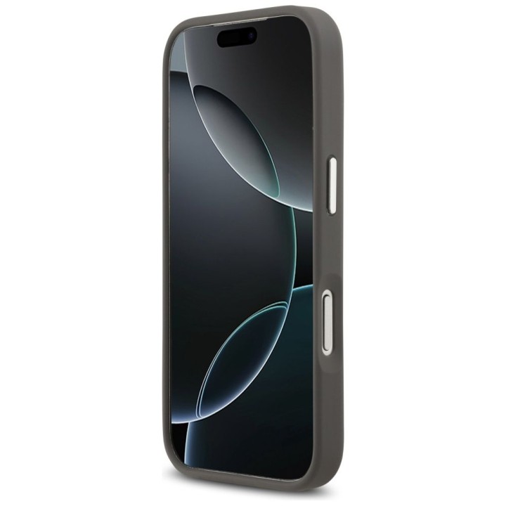 KARL LAGERFELD case for IPHONE 17 Pro KLHCP17LPSFDHPOG (FW Grained PU W/ K&C Heads Pin & Logo) grey