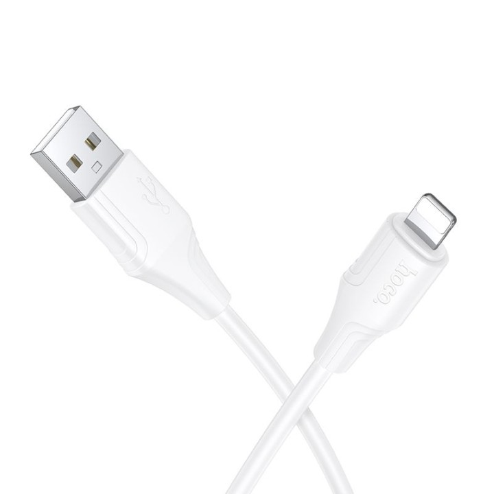 USB-A to Lightning cable Hoco 2,4A silicone 1 m X124 white