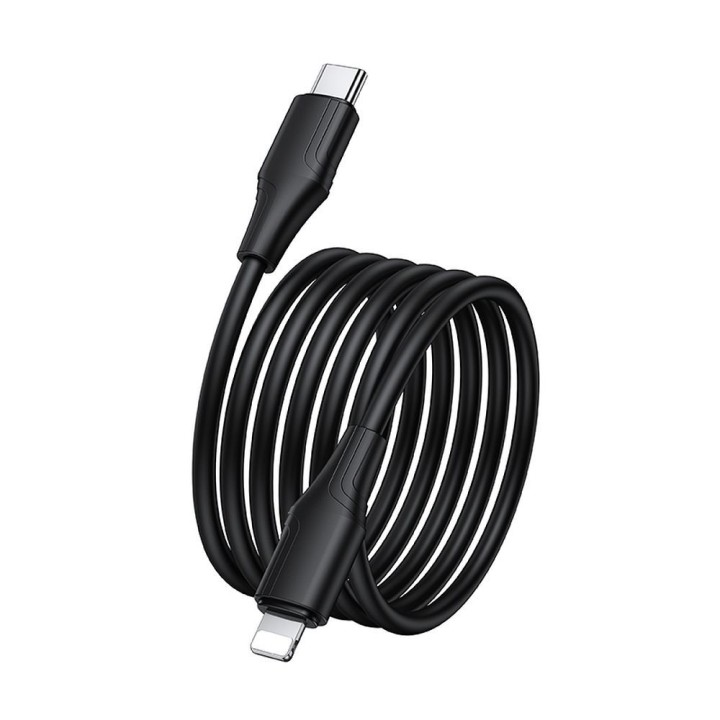 Кабель USB-C – Lightning Hoco 27W силіконовий 1 m X124 чорний