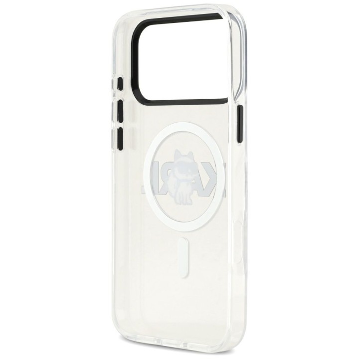 KARL LAGERFELD чехол для IPHONE 17 Pro совместимый с MagSafe KLHMP17LHGCHGKBT (IML Choupette Sketch Logo) прозрачный