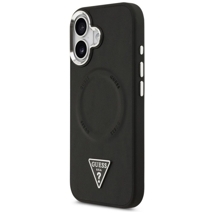 GUESS чехол для IPHONE 17 совместимый с MagSafe GUHMP17SPSDTSCMK (PU W/ Triangle Logo) черный