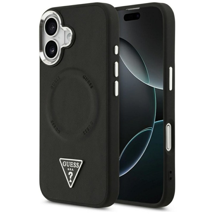 GUESS чохол для IPHONE 17 сумісний з MagSafe GUHMP17SPSDTSCMK (PU W/ Triangle Logo) чорний