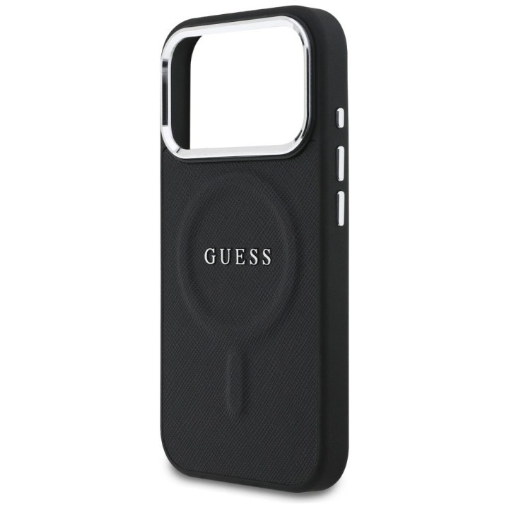 GUESS чехол для IPHONE 17 Pro совместимый с MagSafe GUHMP17LPSAREGSK (PU W/ Classic Logo) черный