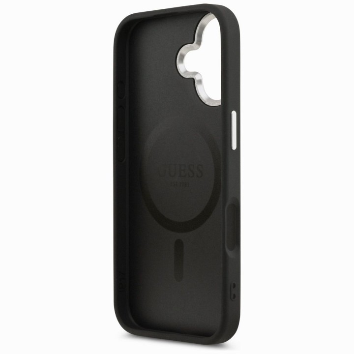 GUESS чехол для IPHONE 17 совместимый с MagSafe GUHMP17SPSDTSCMK (PU W/ Triangle Logo) черный