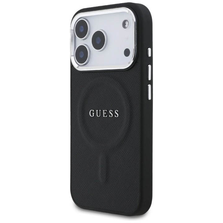 GUESS case for IPHONE 17 Pro compatible with MagSafe GUHMP17LPSAREGSK (PU W/ Classic Logo) black