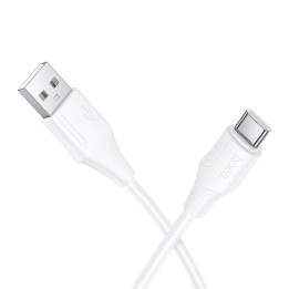 USB-A to USB-C cable Hoco 3A silicone 1 m X124 white