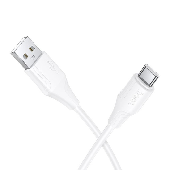 USB-A to USB-C cable Hoco 3A silicone 1 m X124 white