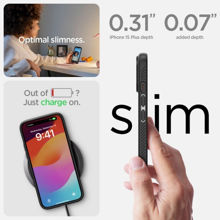 SPIGEN чохол LIQUID AIR для IPHONE 15 Plus matte black