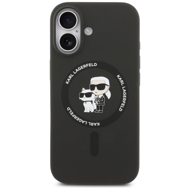 KARL LAGERFELD futerał do IPHONE 17 kompatybilny z MagSafe KLHMP17SSCMKCRHK (Silicone KC Body Ring) czarny
