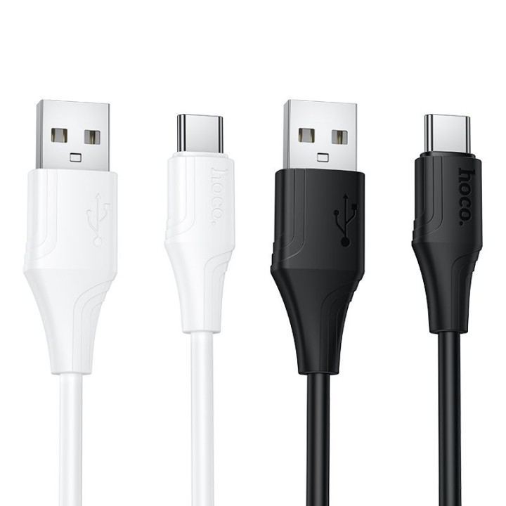 USB-A to USB-C cable Hoco 3A silicone 1 m X124 white