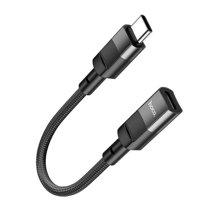 Адаптер OTG USB C на Lightning Hoco 3A 0,1 m U107 черный