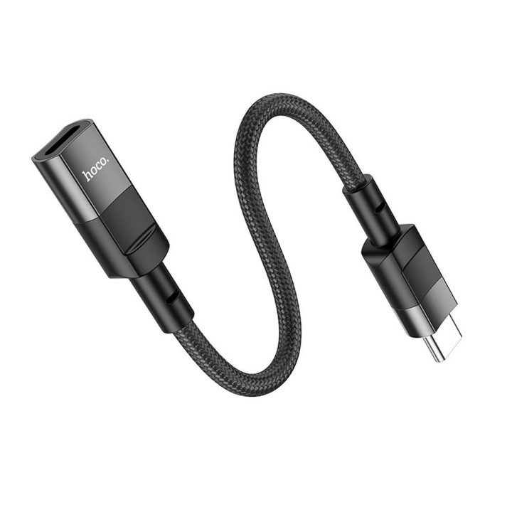 Адаптер OTG USB C на Lightning Hoco 3A 0,1 m U107 черный