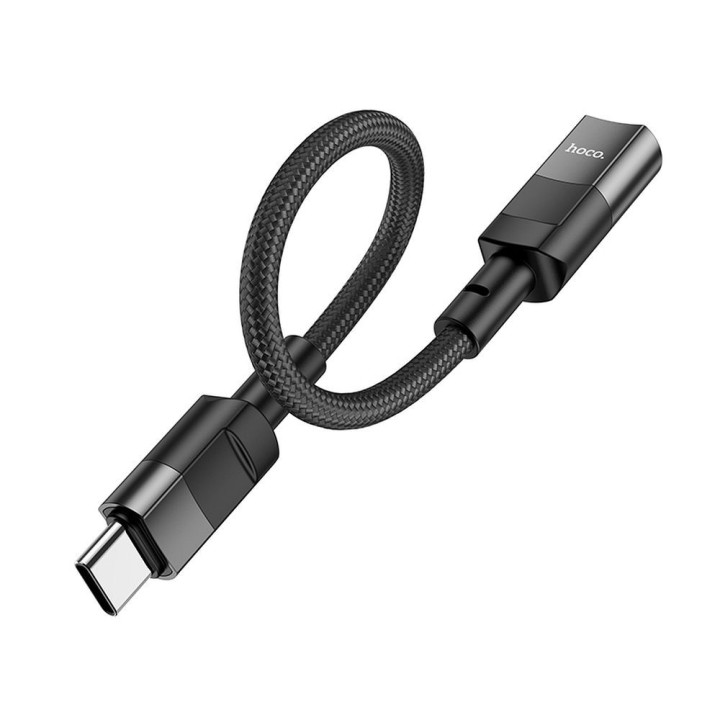 Адаптер OTG USB C для Lightning Hoco 3A 0,1 m U107 чорний