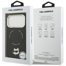 KARL LAGERFELD чехол для IPHONE 17 Pro совместимый с MagSafe KLHMP17LPSMLRCHK (PU Choupette Pin) черный