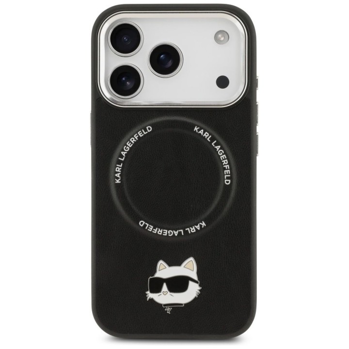 KARL LAGERFELD чехол для IPHONE 17 Pro совместимый с MagSafe KLHMP17LPSMLRCHK (PU Choupette Pin) черный
