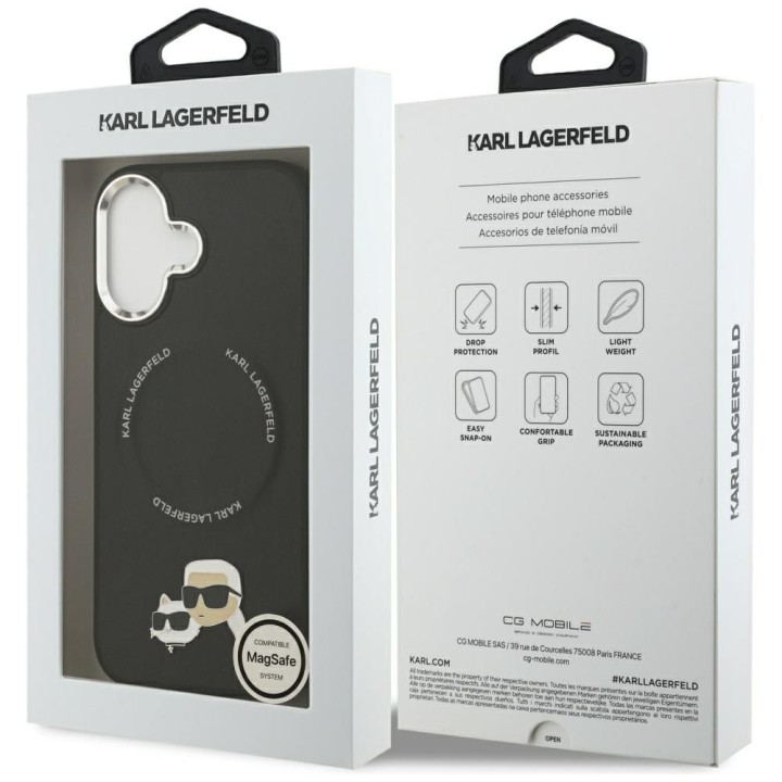 KARL LAGERFELD futerał do IPHONE 17 kompatybilny z MagSafe KLHMP17SPSMLRKCK (PU K&C Pins) czarny