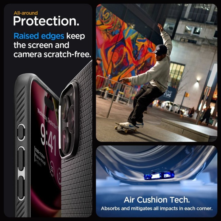 SPIGEN case LIQUID AIR for IPHONE 15 Pro matte black
