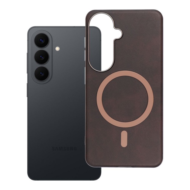 Case for Samsung S26 Gentleman Mag Cover MagSafe compatible brown